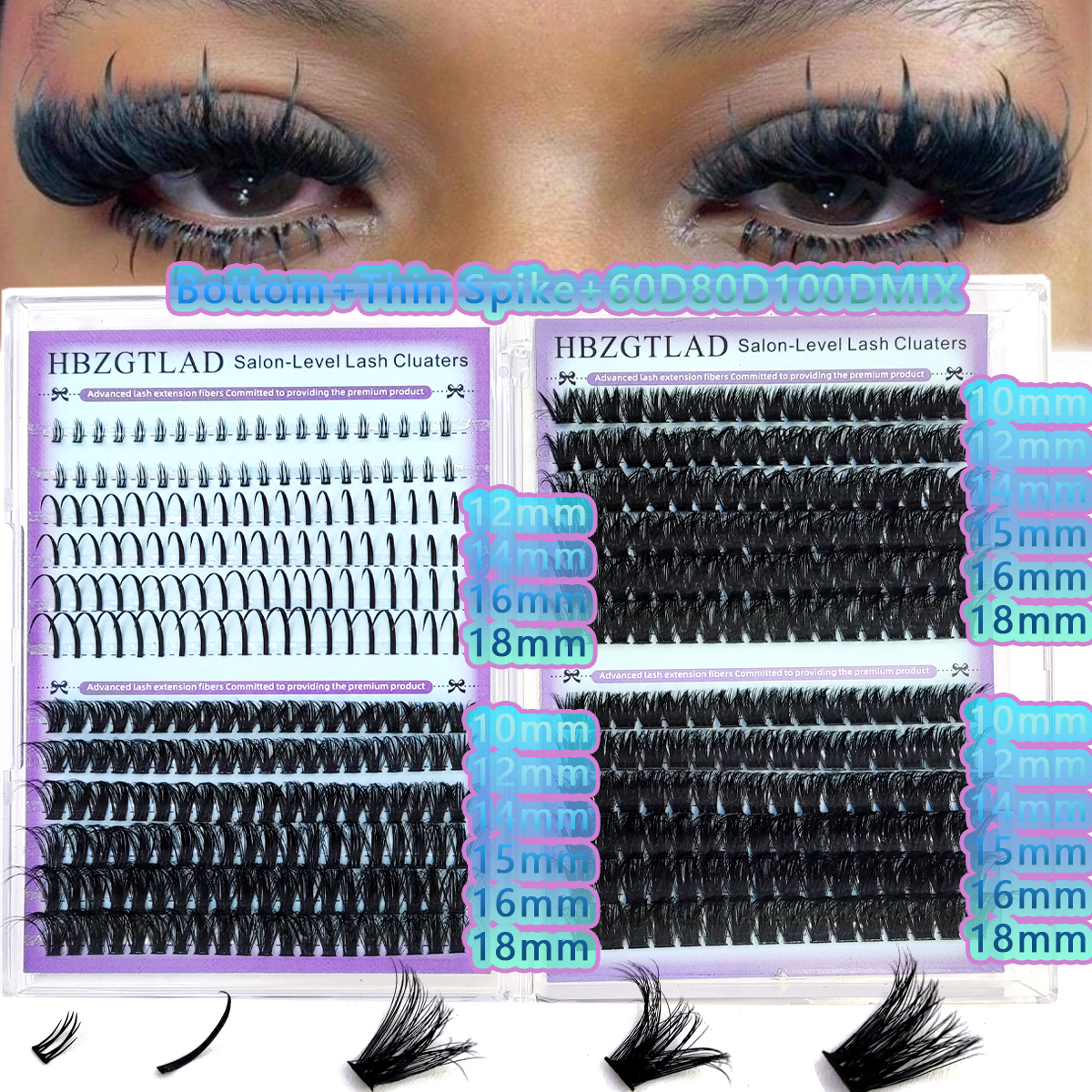 Eyelash Extension Wet Look - New 24Rows 60D-180D Lash Spikes Eyelash