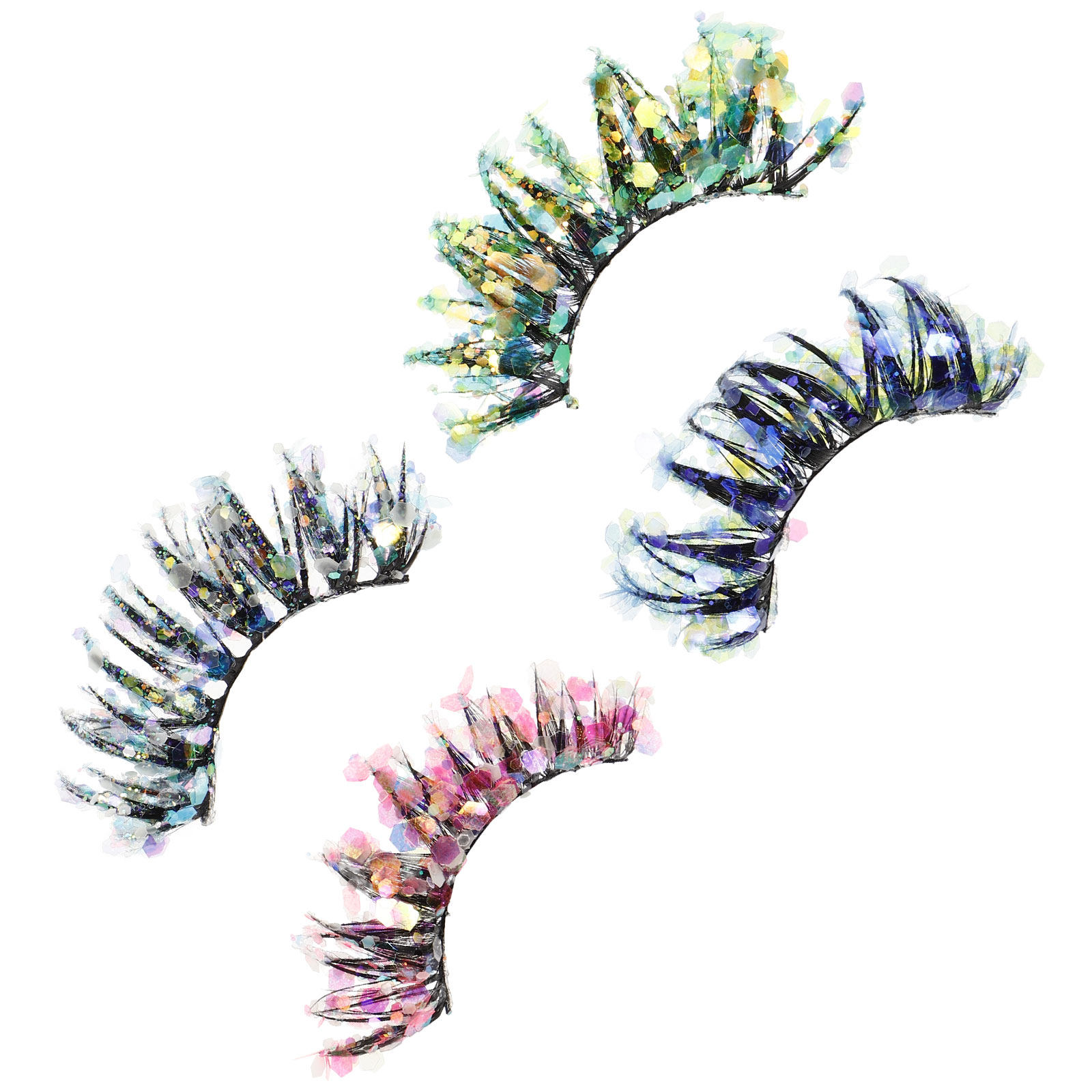 Eyelash Extension Is Safe - 4Pairs Night Glow False Eyelashes Colored