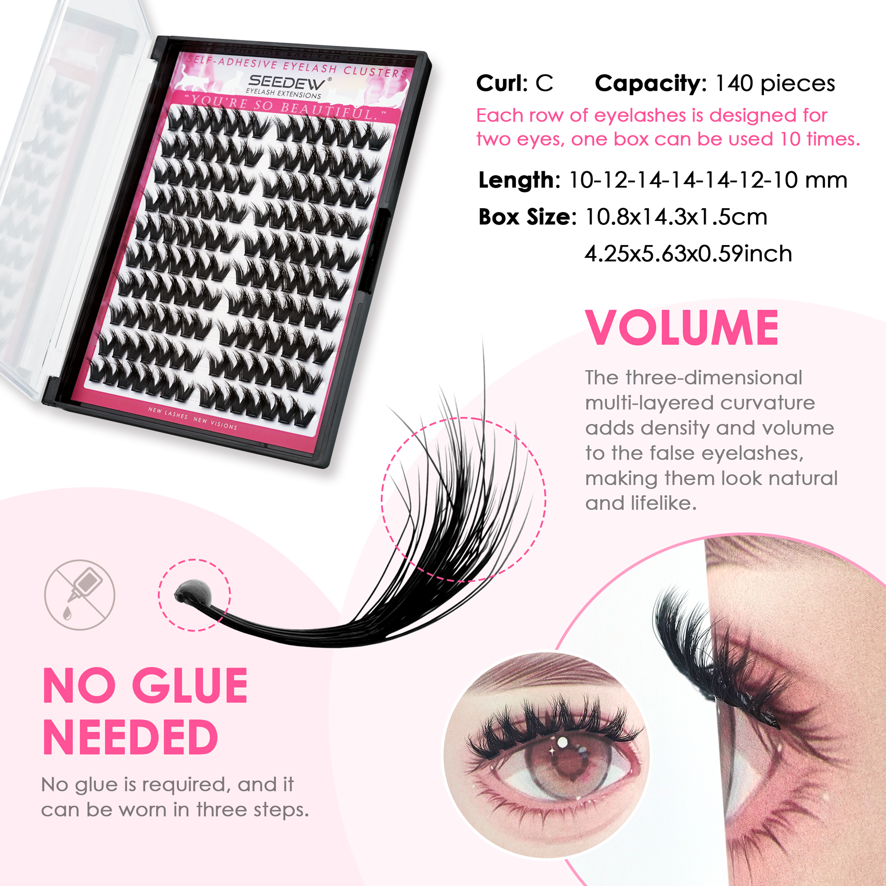 SEEDEW 3D V-shaped Thick False - Eyelash Extension Glue recensione e prezzo