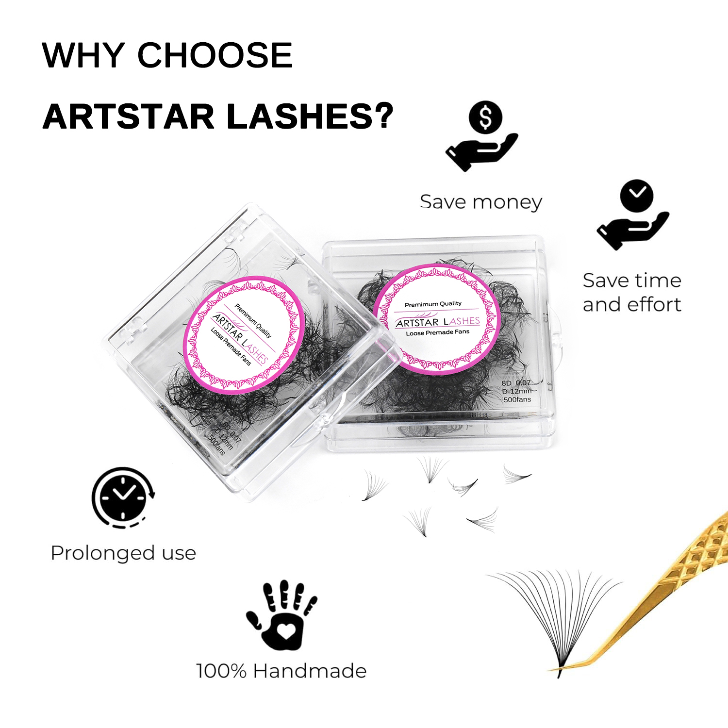 ARTSTAR 500 Fans Loose Fan Eye - Lash Tray Organizer recensione e prezzo