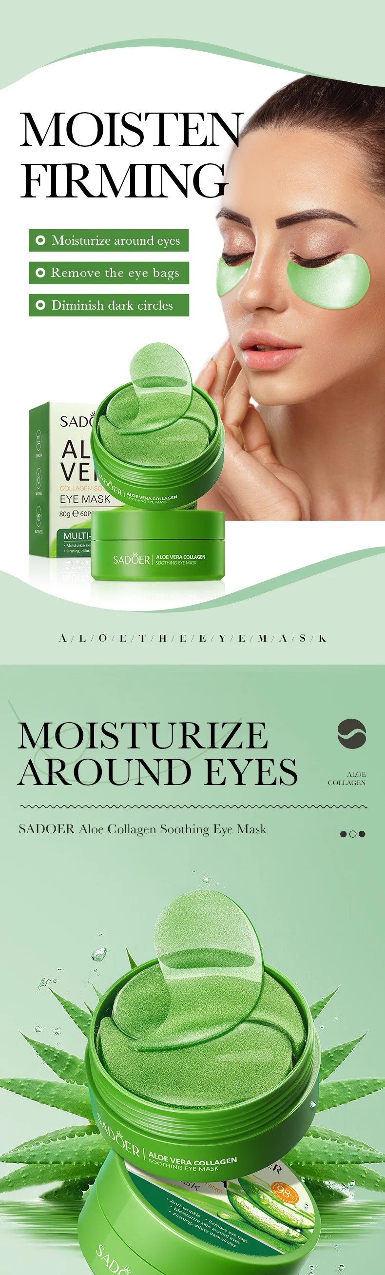 60pcs Aloe Vera Collagen Eye M - Eye Pad Collagen recensione e prezzo