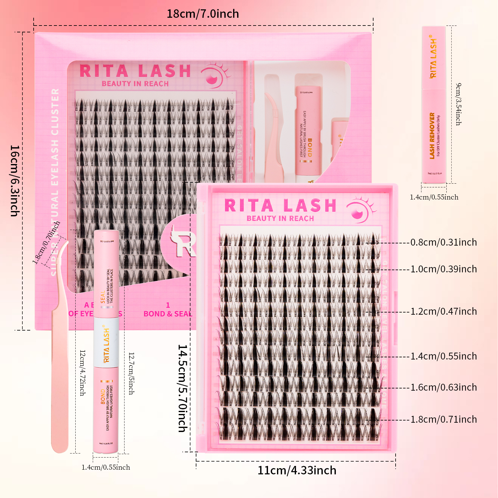 RITALASH 154pcs D Curl Cluster - Lash Tray Organizer recensione e prezzo