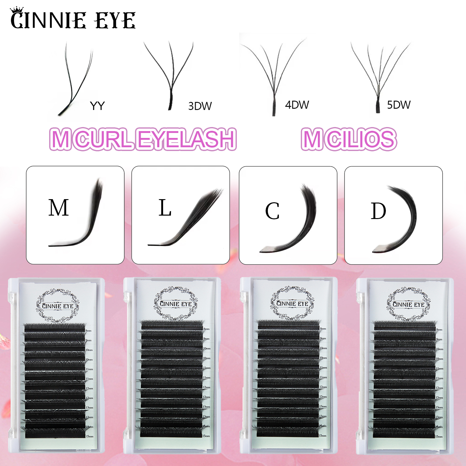 New 5DW M curl Eyelash Extensi - Eyelash Extension Yelix recensione e prezzo